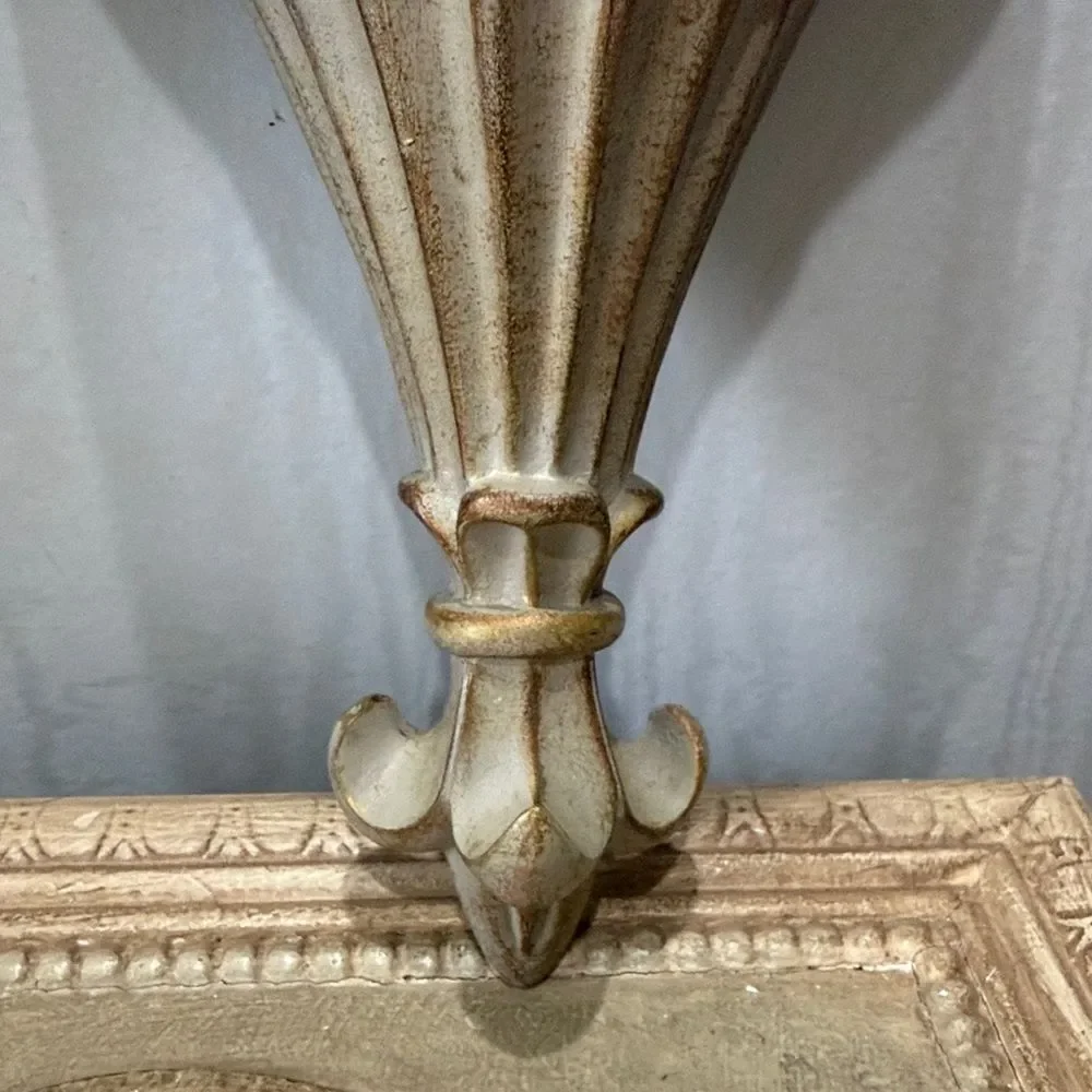 Vintage Ornate Hollywood Regency Style Wall Shelves Sconces